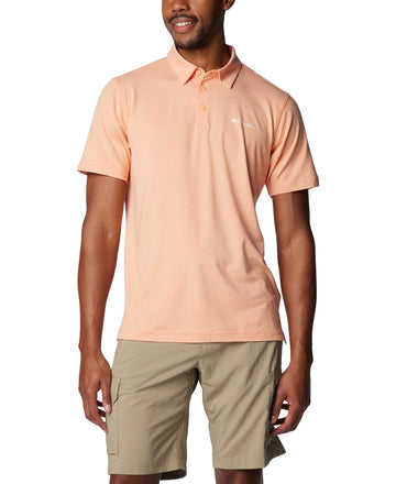 Columbia Mens Regular fit Short Sleeve Polo Shirt Small Orange Solid