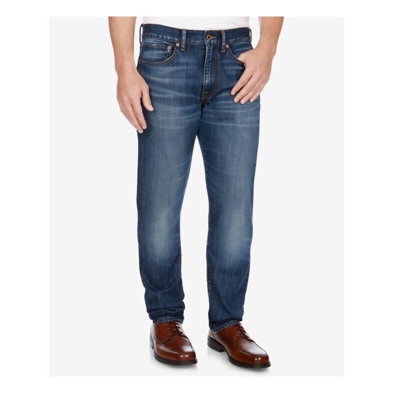 Lucky Brand Mens Blue Straight Leg, Blue Denim Jeans W38 x L32 MSRP $99