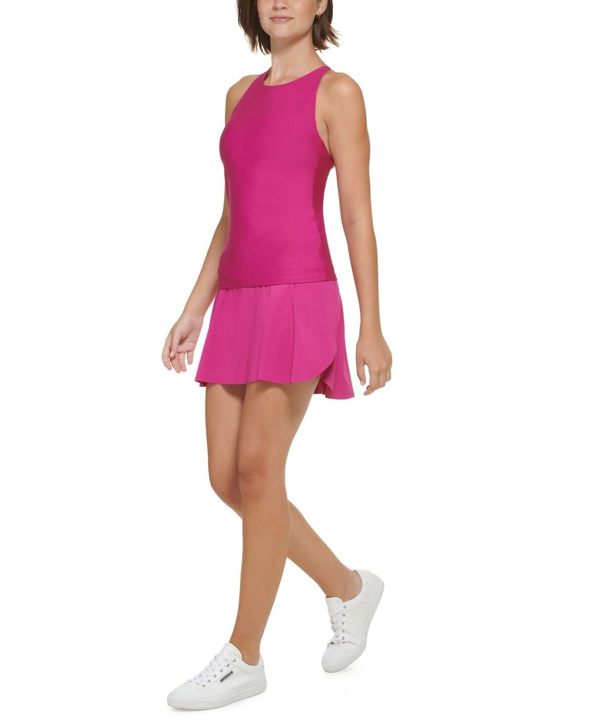 Calvin Klein Performance Women's Low-Impact High-Neck Tank Top Pink Size XXL $60