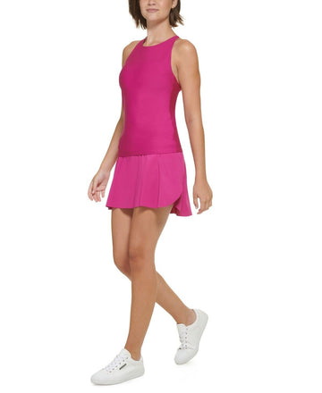 Calvin Klein Performance Women's Low-Impact High-Neck Tank Top Pink Size XXL $60