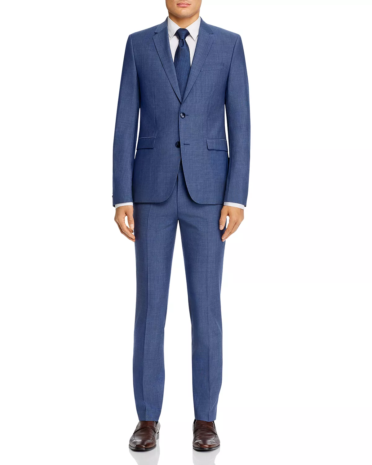 Hugo BOSS Astian Tic Weave Extra Slim Fit Suit Jacket Blue Size 42R