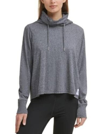 Calvin Klein Womens Performance face-Cover Hoodie gray Size XL MSRP $50