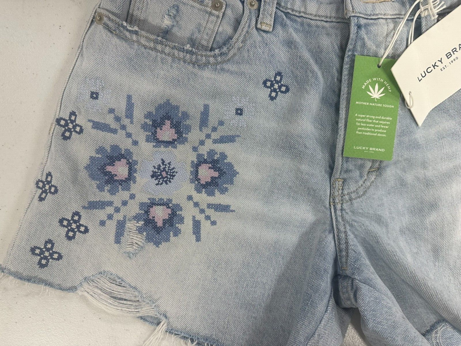 Lucky Brand Women's Island Hop Shorts, Blue Size 27 MSRP $80