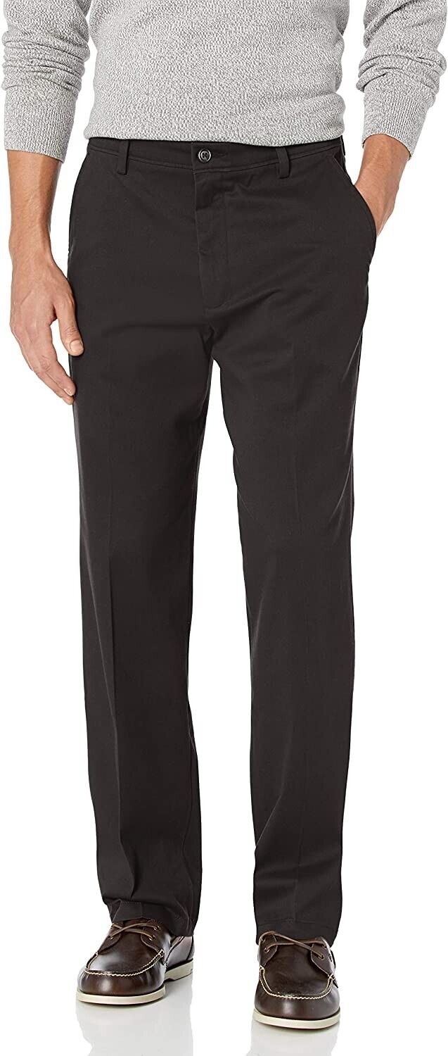 Dockers Men's Easy Classic Fit Khaki Stretch Pants Black Size 32X30 MSRP $50