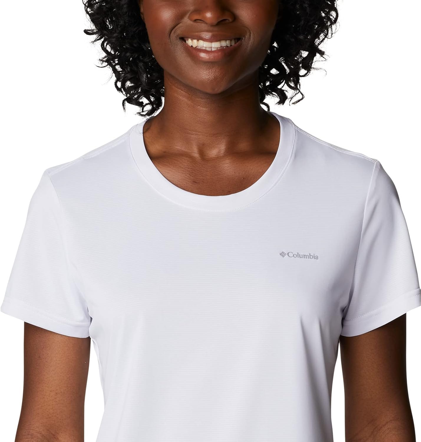 Columbia Women's Hike Short Sleeve Crew, White, Size L