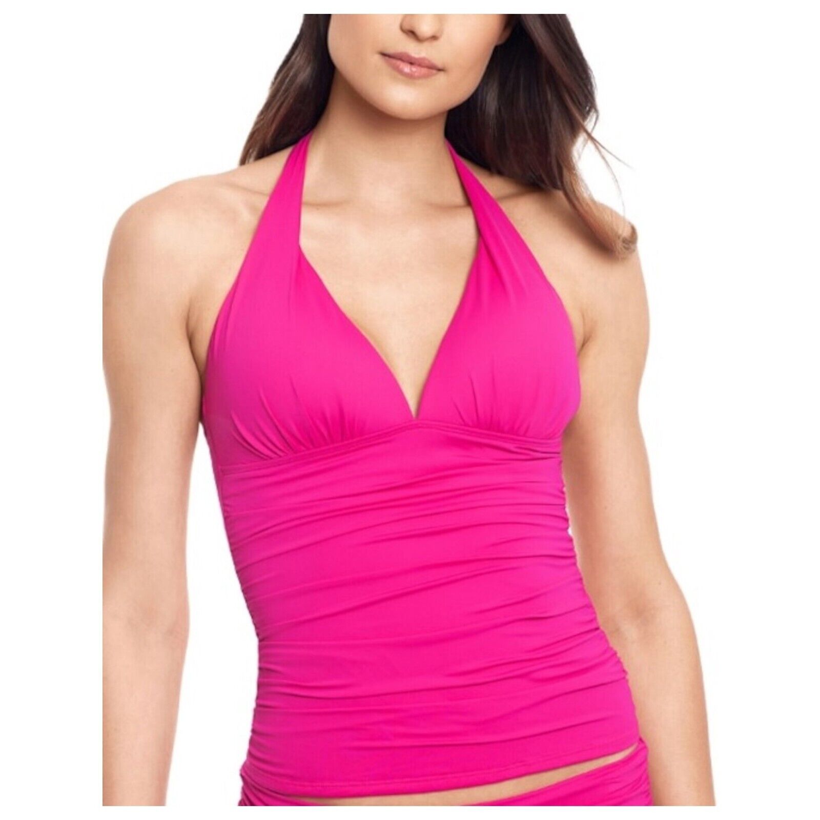 Lauren Ralph Lauren Beach Club Solid Tankini Ha Orchid Pink Size 8 MSRP $82
