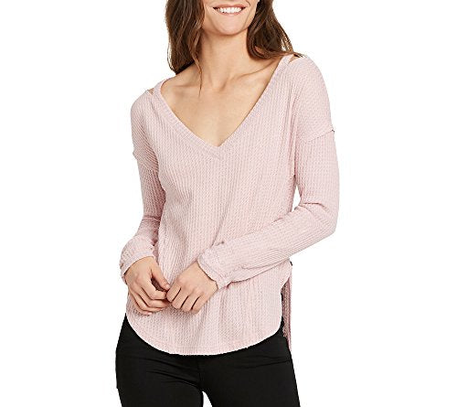 Gloria Vanderbilt Women's Ives Cold Shoulder V-Neck Top, Violet ice Pink Size L