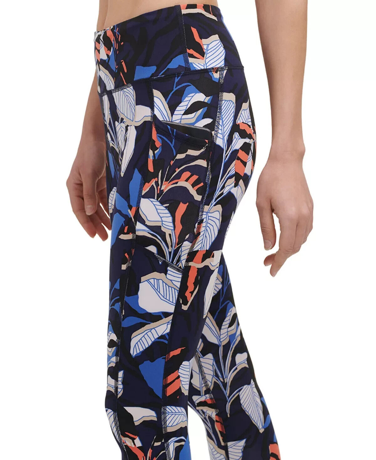 Dkny Womens Welcome To The Jungle Printed 7/8 Leggings Navy Size XS MSRP $60