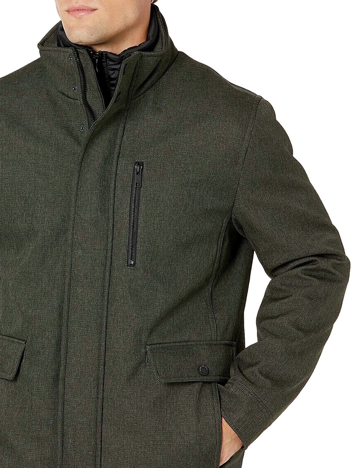 Marc New York Mens Mullins Melange Tech Shell Mid Length Jacket Size XL Olive