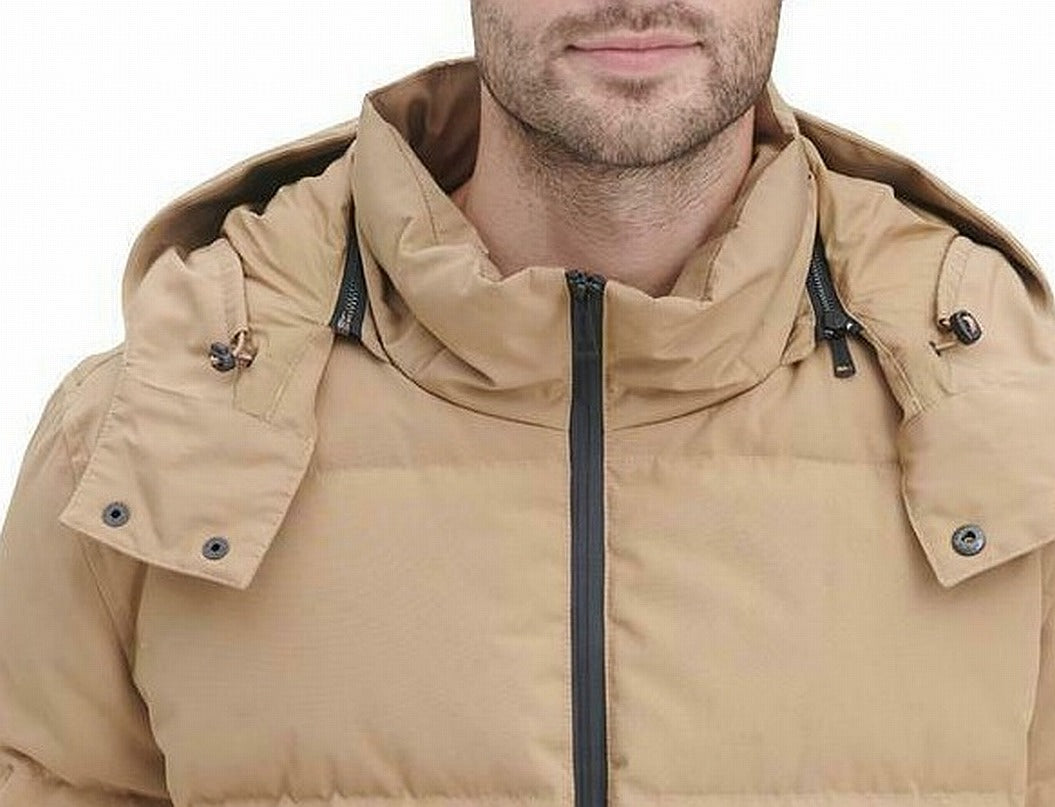 COLE HAAN Mens Kenny Beige Parka Coat Size L