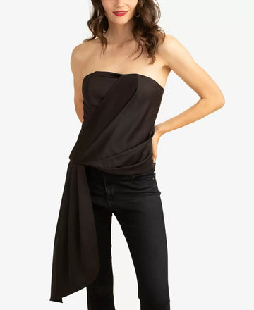 Trina Turk Women s Euphoric Strapless Sash-Side Top black Size 6 MSRP $168