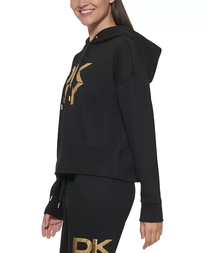 Dkny Women Sport Graphic Hoodie Black Size XL MSRP $70