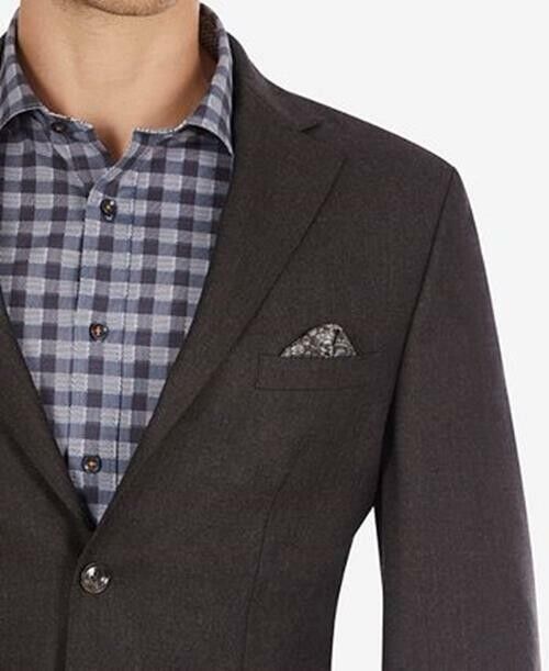 Tallia Mens SlimFit Solid Brown Suit Separate Jacket Brown Size 42 REG MSRP $425