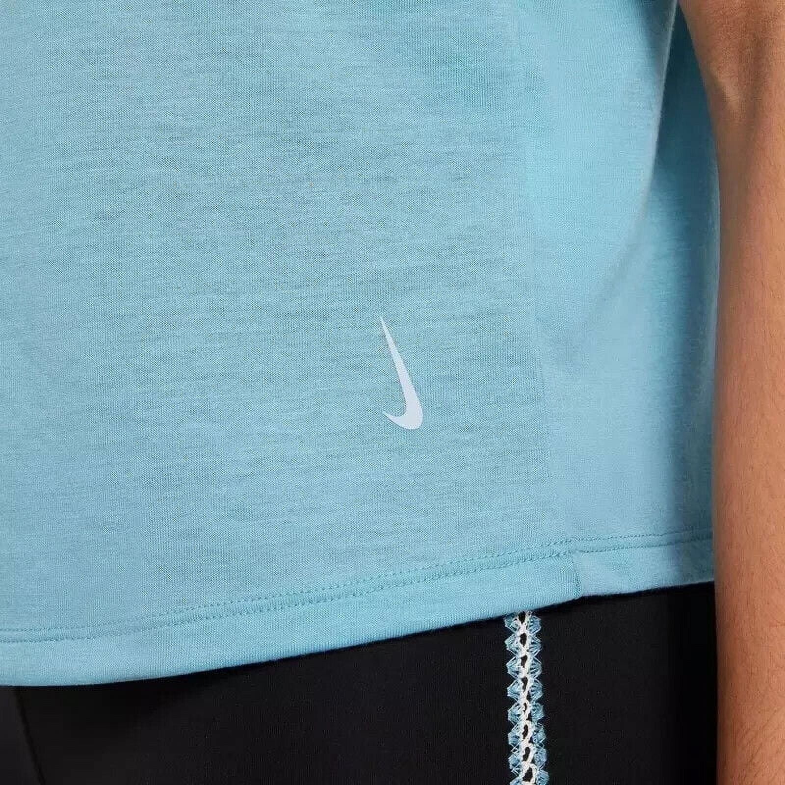 Nike Women's Crochet-Trimmed Yoga Tank Top Blue Size XS MSRP $40