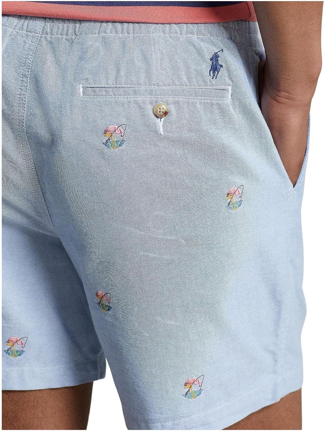 POLO RALPH LAUREN 6-Inch Polo Prepster Oxford Shorts Multi Blue Size 2XL