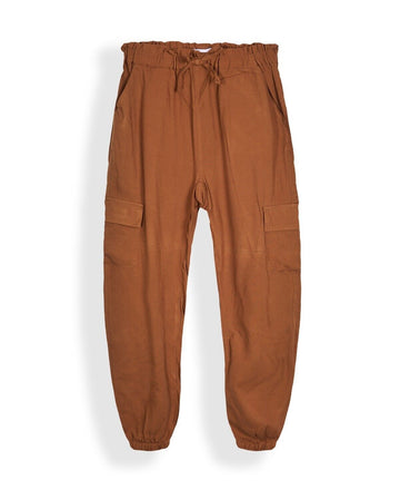 Epic Threads Big Girls Solid Cargo Jogger Toffee Brown Size S