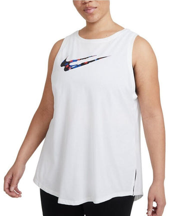 Nike Women's Dri-FIT Plus Swoosh Stars Training Tank Top White Size 2X MSRP $30
