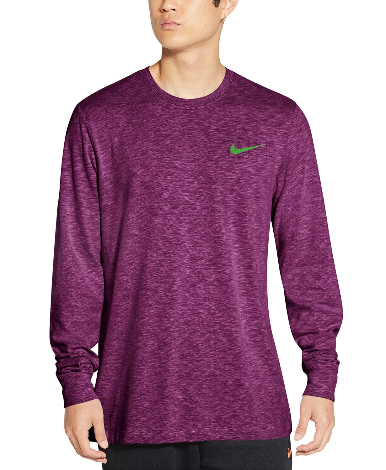 Nike Men's Dri-fit Long-Sleeve Training T-Shirt purple Size S MSRP $30
