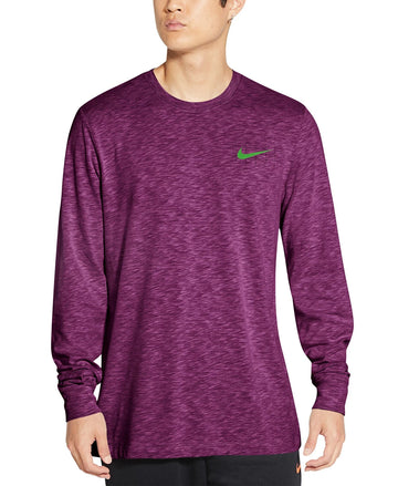 Nike Men's Dri-fit Long-Sleeve Training T-Shirt purple Size S MSRP $30