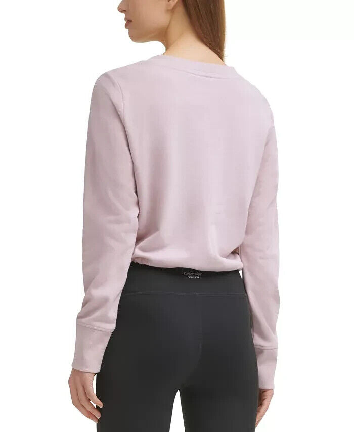 Calvin Klein Performance Women's Cinched Logo Sweatshirt Pink Size XL MSRP $60