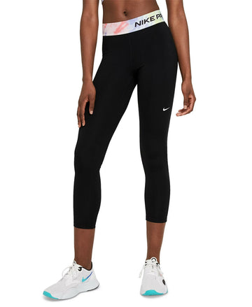 Nike Printed-Waist Logo 7/8 Length Leggings Black Size XS MSRP $55