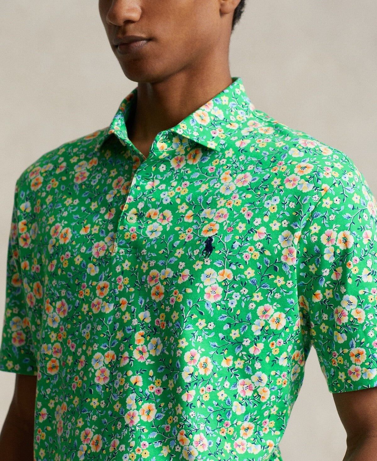 Polo Ralph Lauren Men's Floral Soft Cotton Polo Green Top Size XS MSRP $125