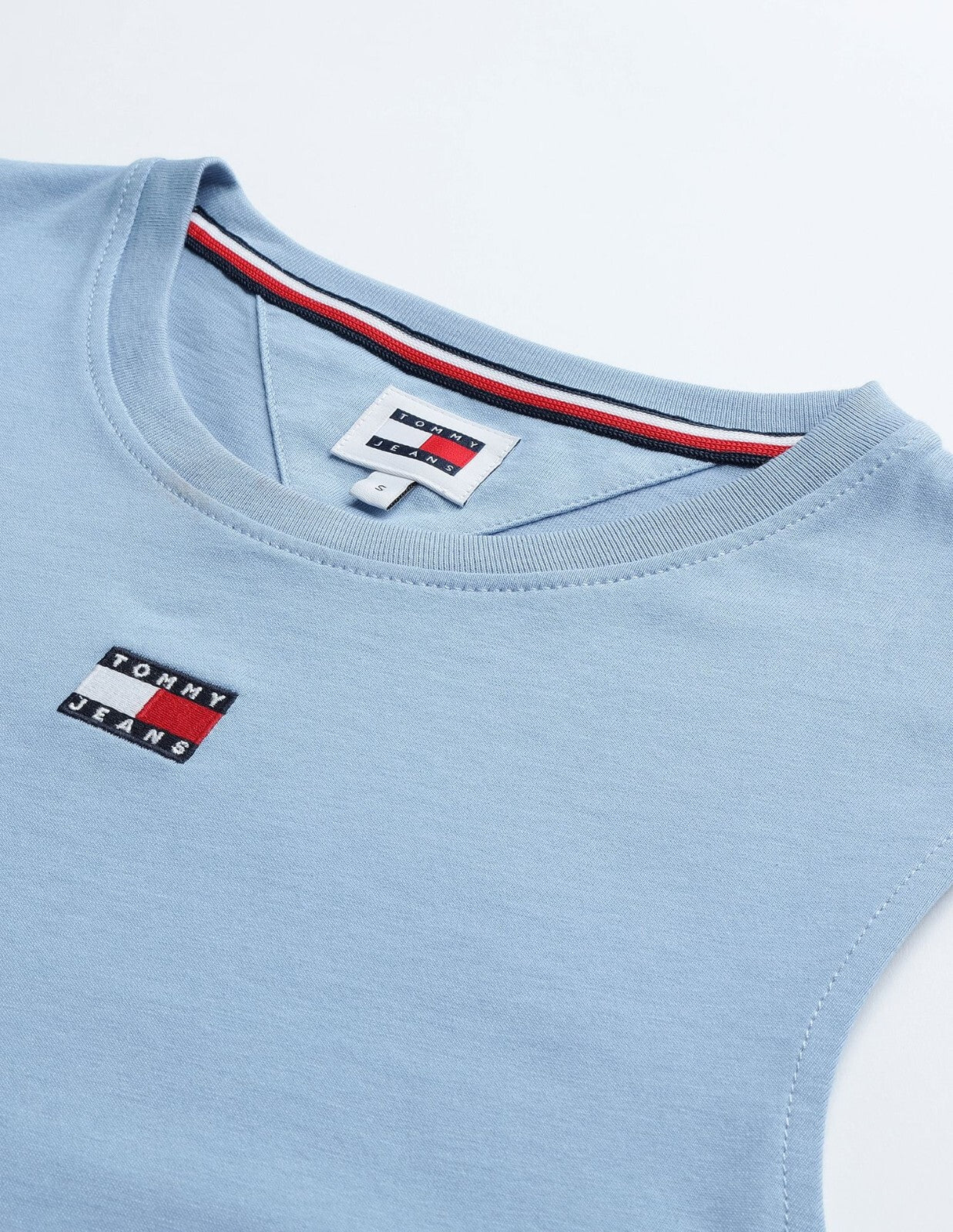 Tommy Jeans Womens Cotton Logo Badge Midi WESTSIDE BLUE Size S MSRP $70