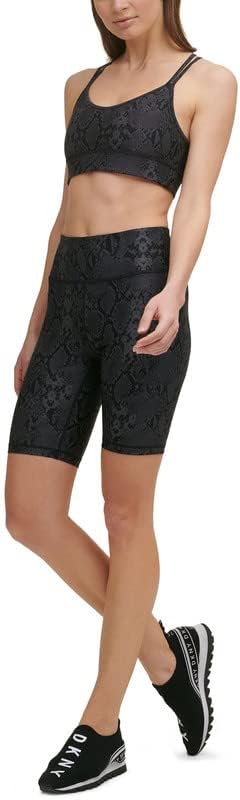 DKNY Sport Women's Snake-Embossed Bike Shorts (Black, Size XS)