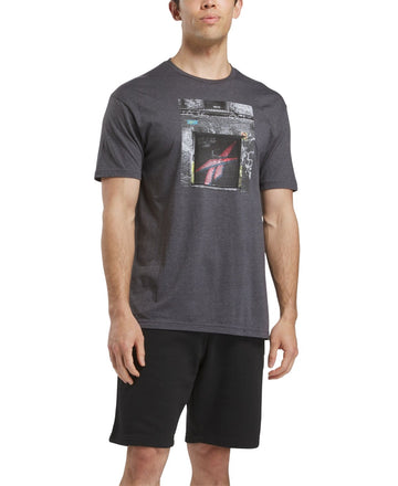 Reebok Men Regular fit Short Sleeve Graphic T-Shirt Shirt XXL Grey Solid