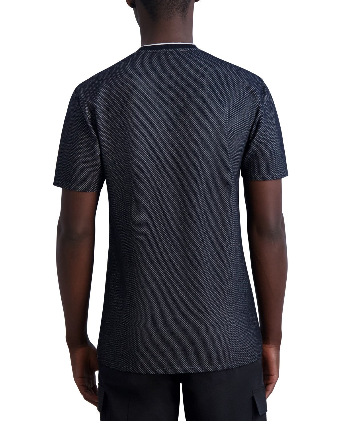 KARL LAGERFELD PARIS Mens Slim-Fit Textured Pocket T-Shirt Black Size L MSRP $59