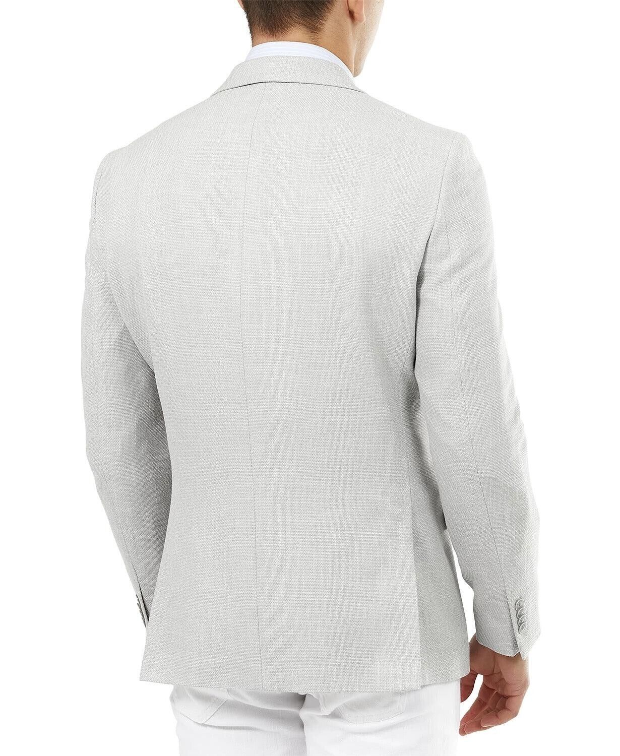 TOMMY HILFIGER Men's Slim-Fit Solid Weave Blazer Conrad Gray Size 42L MSRP $295