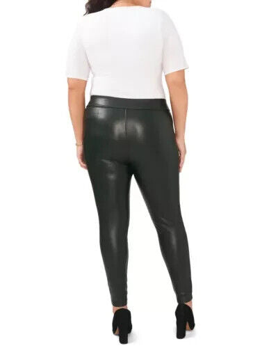 Vince Camuto Womens Black PU Faux Leather Skinny Jeggings Pants Size 1X MSRP $89