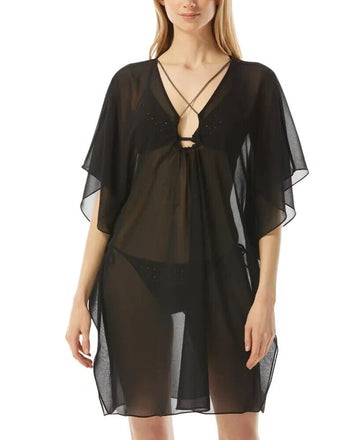 MICHAEL KORS Women's Chain-Neck Caftan Cover-Up Black Size XS/S MSRP $130