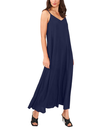 Vince Camuto Women's Sleeveless V-neck Challis Dress Navy Blue Size M MSRP $69