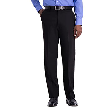 J.M. Haggar Men's Classic Fit Flat Front Dress Pant, Navy, 32W x 30L