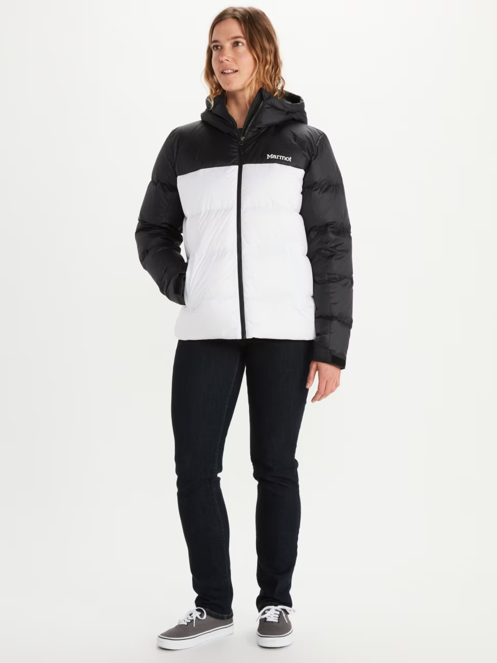 MARMOT Women's Guides Down Hoody White Black Size XS MSRP $250