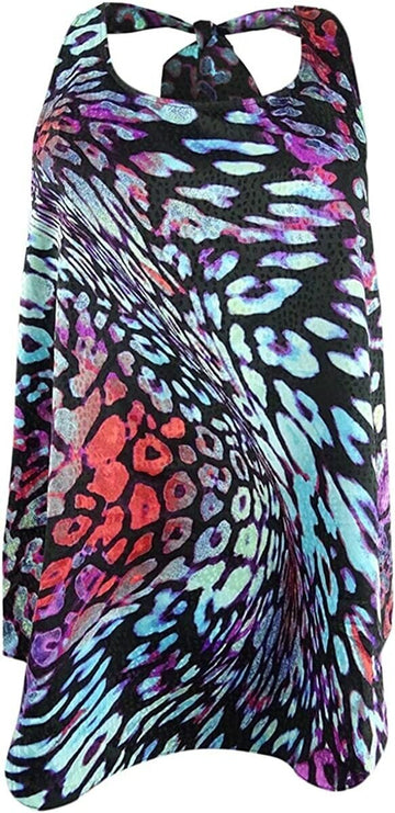 Rachel Roy Womens Animal Print Sleeveless Top Black Multi color Size M