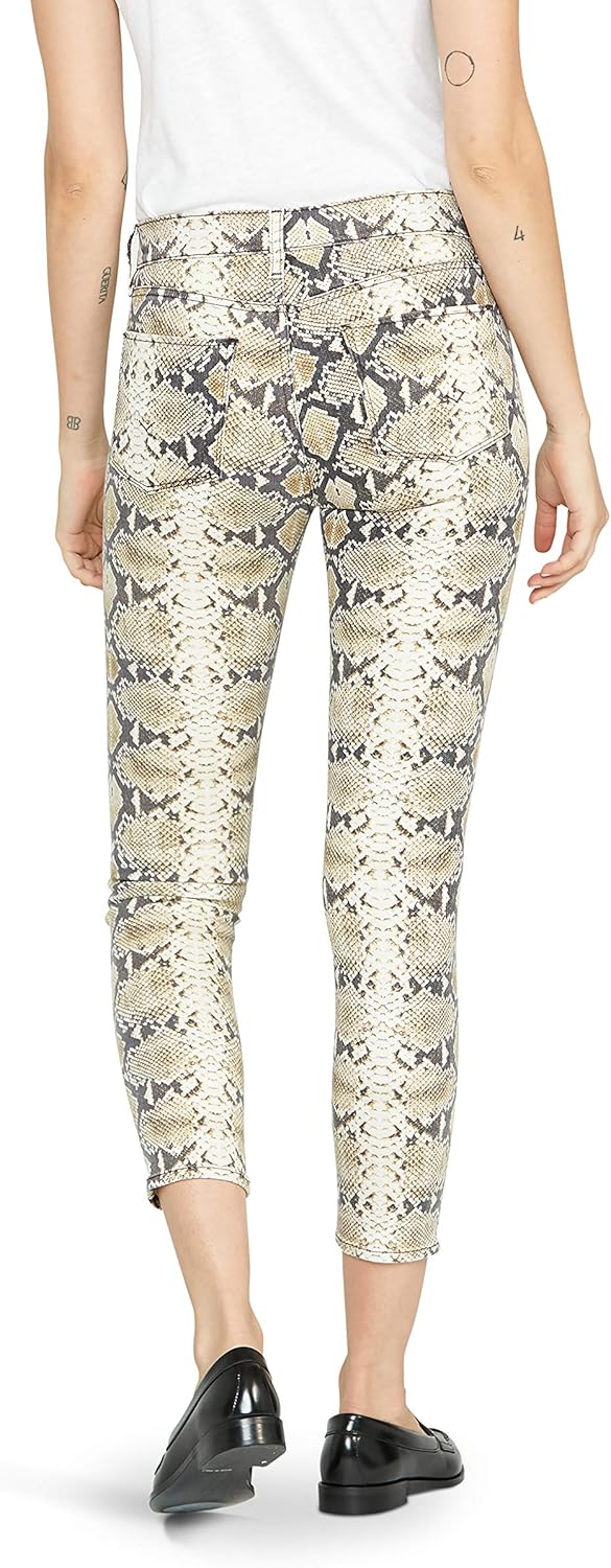 HUDSON Women's Barbara High Rise, Super Skinny Ankle Jean, Beige Python, Size 27
