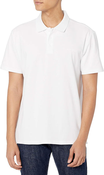 Calvin Klein Men's Move 365 Pique Golf Polo, Brilliant White, Size L