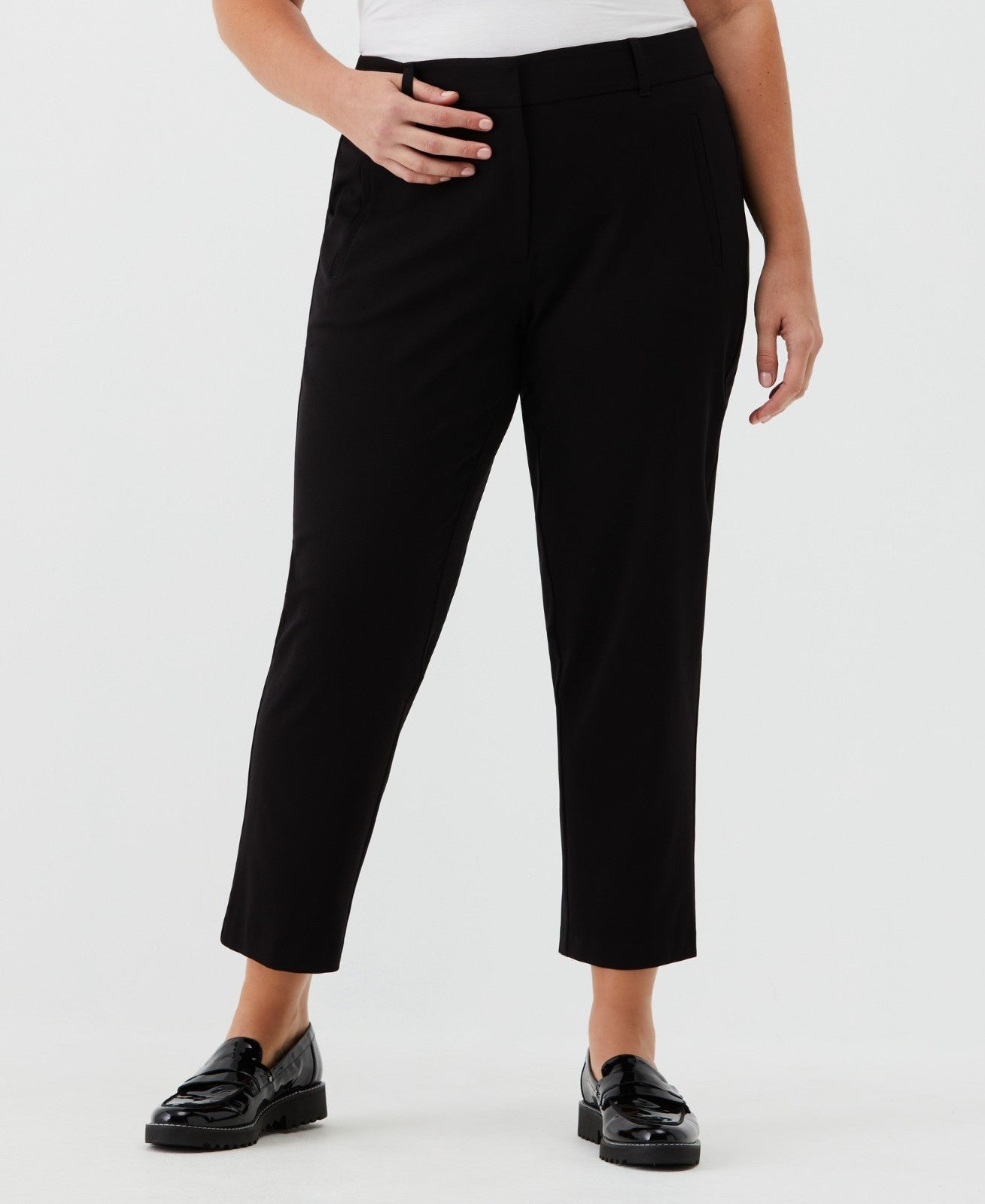 Rafaella Plus Size Straight Leg Ankle Pants Black Size 20W MSRP $89