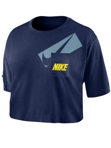 Nike Logo Pocket Crop Top Womens navy blue Size XL MSRP $40