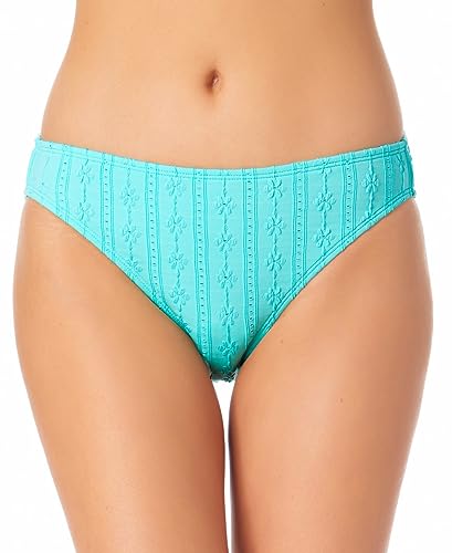 California Waves Juniors Blue Textured Hipster Bikini Bottoms Size S
