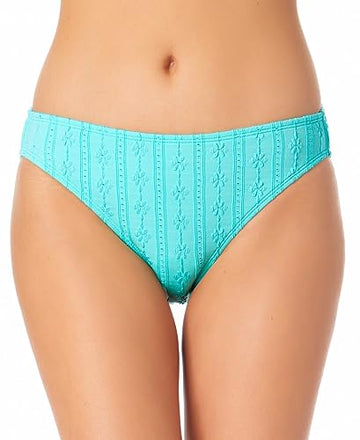California Waves Juniors Blue Textured Hipster Bikini Bottoms Size S