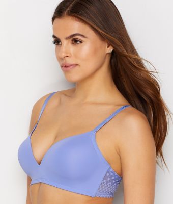 b.tempt'd Wacoal Tied In Dots Wire-Free Push-Up Bra Size 36DD Pale Iris Purple