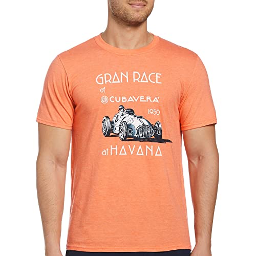 Cubavera Men's Short Sleeve Cotton Grand Race Crew T Shir Orange, Size XXL