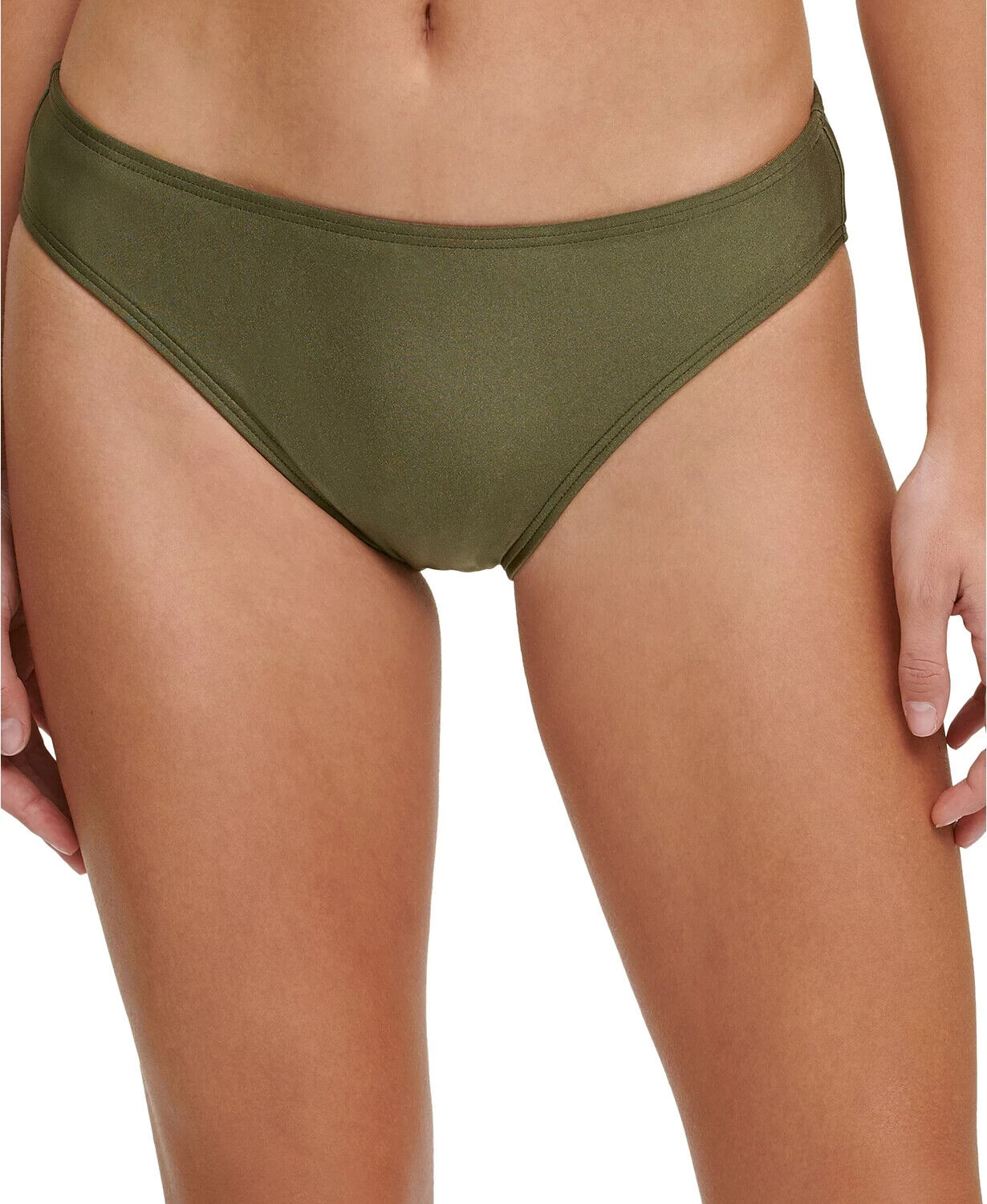 Dkny Womens Classic Scoop Bikini Bottom Women's Swimsuit Green Size L MSRP $48