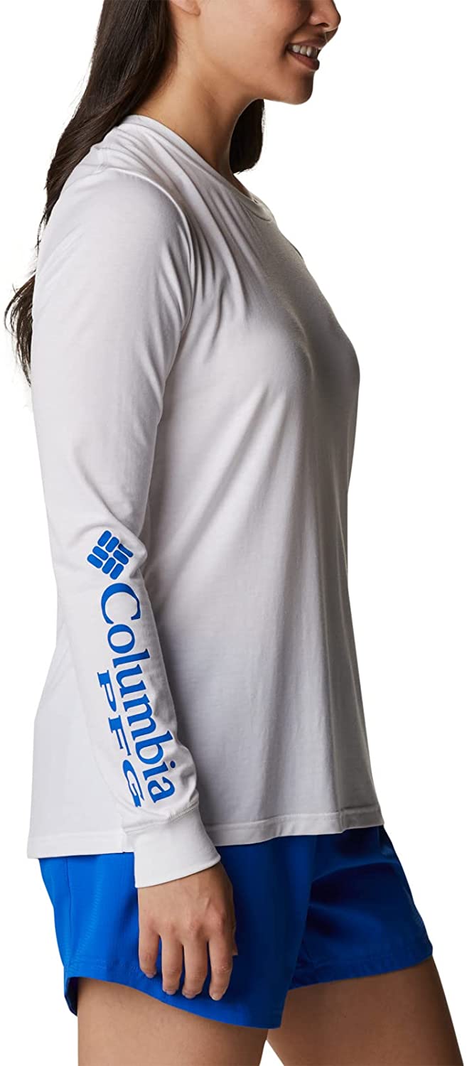 Columbia Womens Slack Boyfriend Long Sleeve White Macaw Gradient Size XL