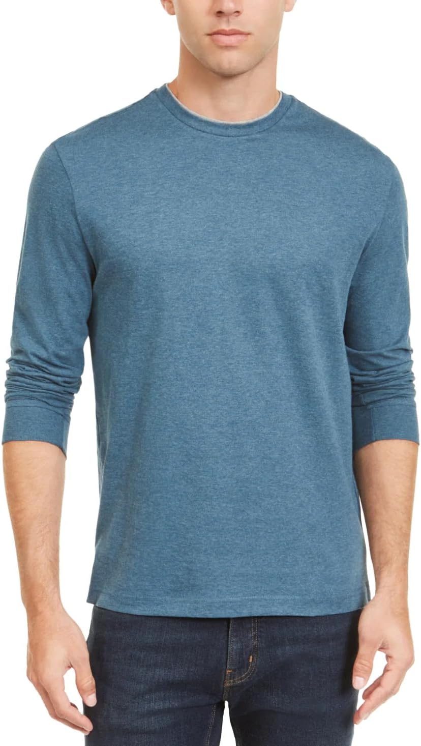 Club Room Mens Layered Look Crewneck T-Shirt Blue Size L