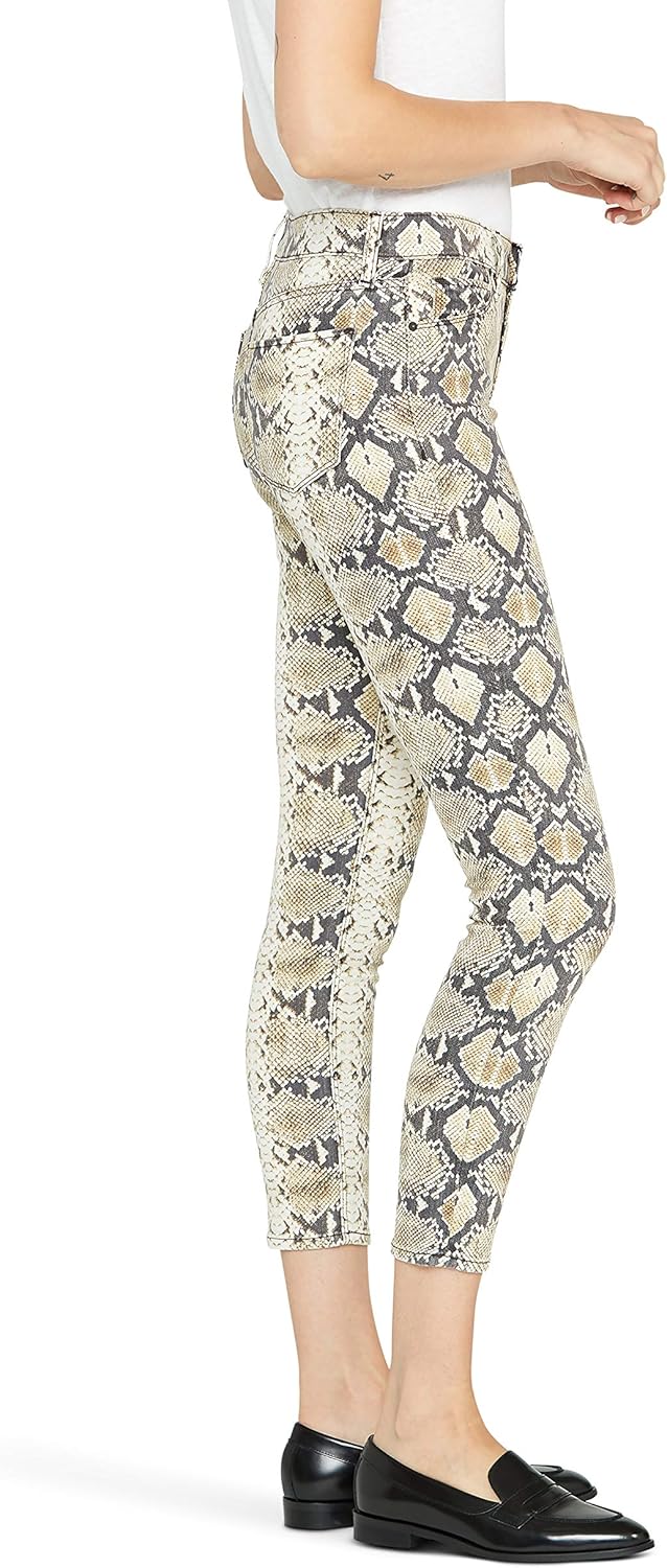 HUDSON Women's Barbara High Rise, Super Skinny Ankle Jean, Beige Python, Size 27