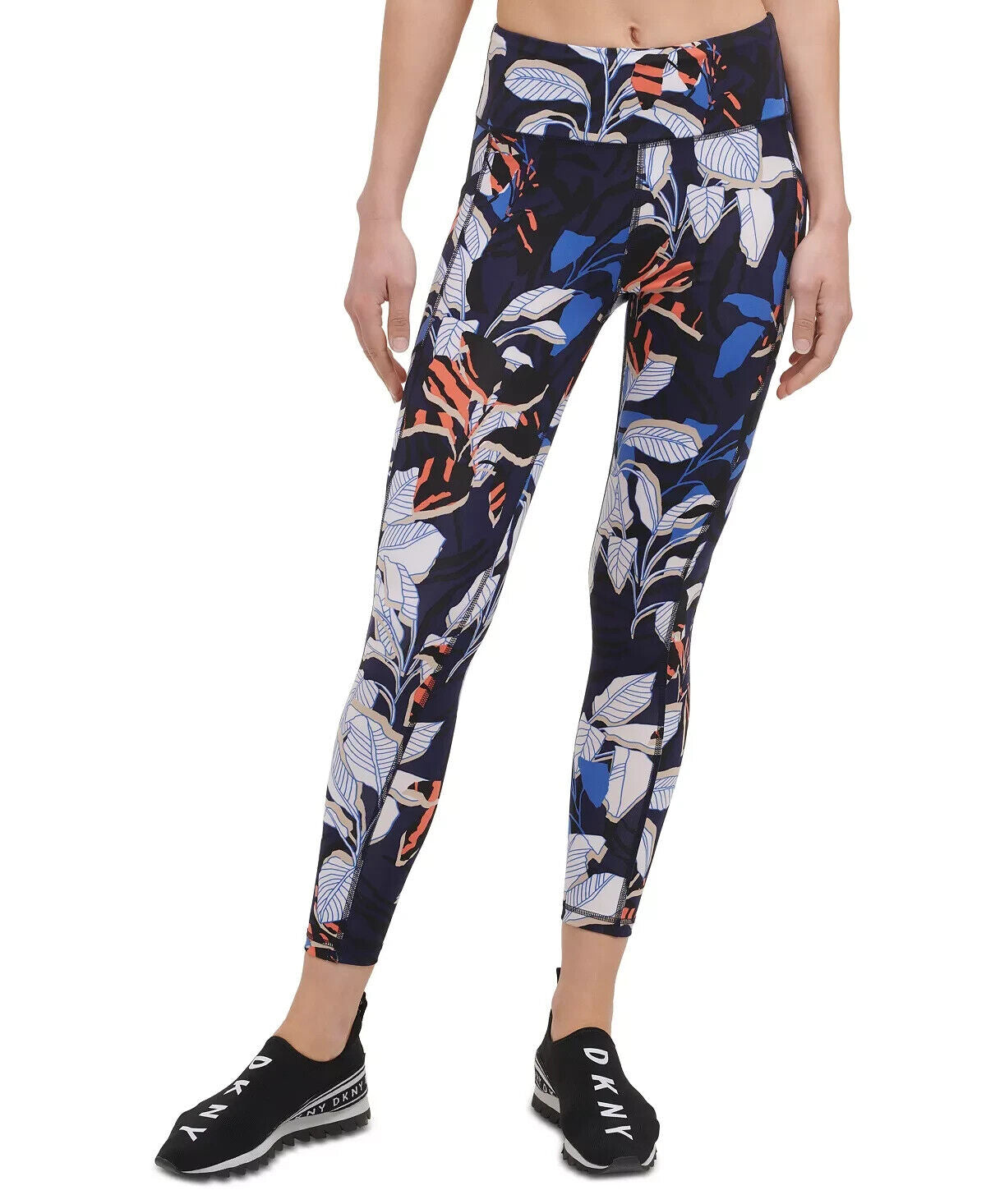 Dkny Womens Welcome To The Jungle Printed 7/8 Leggings Navy Size XS MSRP $60
